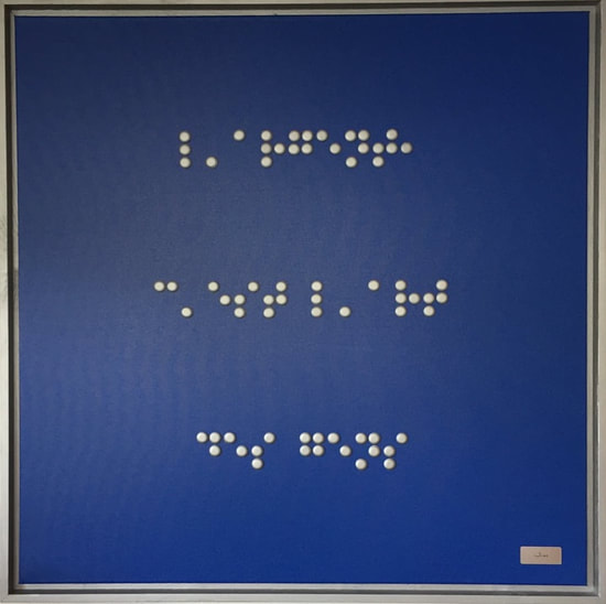 L'argent c'est l'art des gens - Toile 100 sur 100 de Jim , jeux de mots écrit en braille, philosoph'art - Unikébo