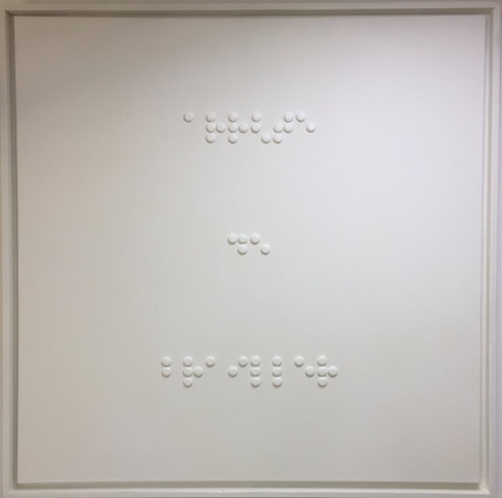 Arrête de brailler - Toile 100 sur 100 de Jim, jeux de mots écrit en braille, philosoph'art - Unikébo
